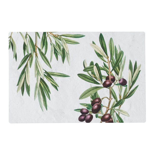 Olive Leaves Mediterranean Greek Island  Placemat (Front)