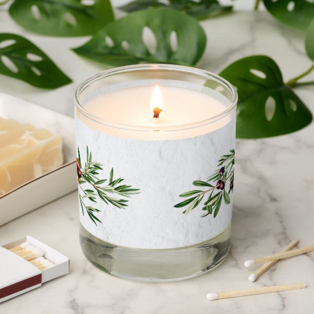 Olive Leaves Mediterranean Greek Island  Scented Candle (Lit)