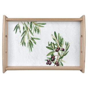Olive Leaves Mediterranean Greek Island Serving Tray