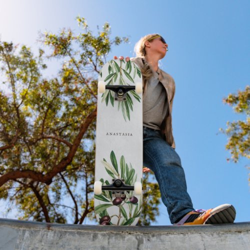 Olive Leaves Mediterranean Greek Island  Skateboard