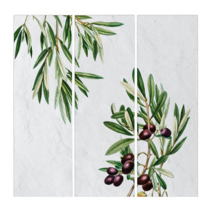 Olive Leaves Mediterranean Greek Island Triptych