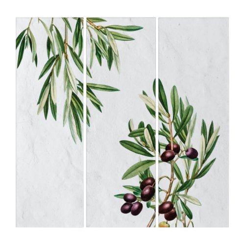 Olive Leaves Mediterranean Greek Island  Triptych