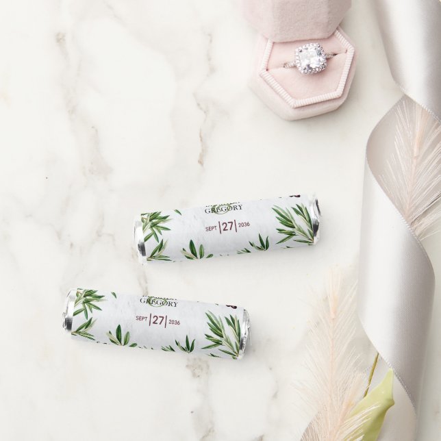 Olive Leaves Mediterranean Greek Island Wedding  Breath Savers® Mints (Wedding)