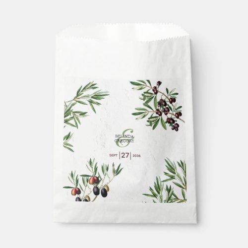 Olive Leaves Mediterranean Greek Island Wedding  Favor Bag