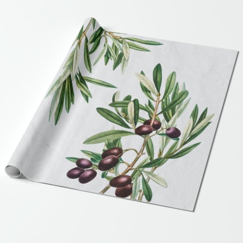 Olive Leaves Mediterranean Greek Island  Wrapping Paper