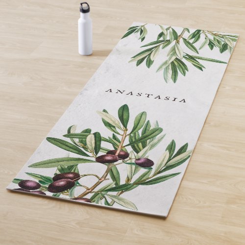 Olive Leaves Mediterranean Greek Island  Yoga Mat