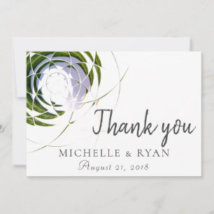Olive Leaves Modern Thank you Wording Card