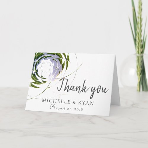 Olive Leaves Modern Wedding Favor Thank you Card - Modern wedding olive leaves thank you card. A personalizable and elegant wedding favor card with an abstract olive leaves in a circle in green colors on a white background. Great for a modern wedding.
All text style, colors, sizes can be modified to fit your needs. For further customizing the card click the "customize it" button.