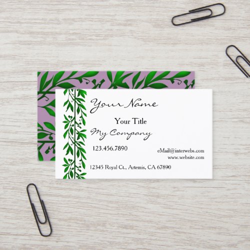 Olive Leaves Simple Elegant Business Card