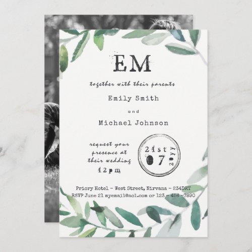 Olive Leaves WeddingEngagementDinner Typeset Invitation