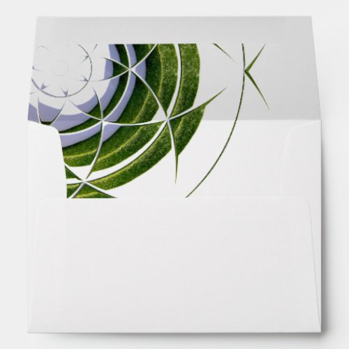 Olive Leaves Wedding Envelope - Modern and stylish abstract olive leaves circle in green colour on a white background. Great for your wedding invitations and other wedding cards. Goes with abstract olive leaves wedding collection.