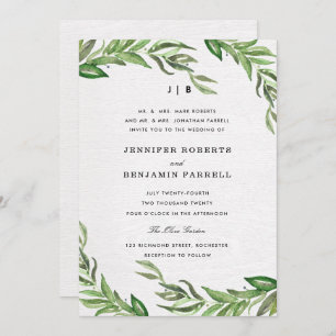 Olive Leaves Wedding Invitation