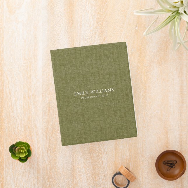 Olive Linen Texture  Mini Binder (InSitu)