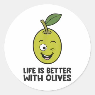 Olive Lover Life Is Better With Olives _1 Classic Round Sticker