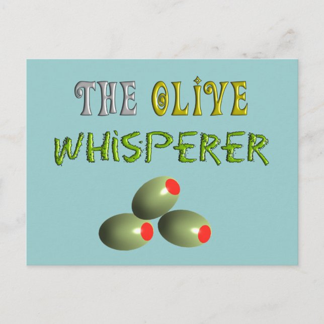 Olive Lovers Gifts "The Olive Whisperer" Postcard (Front)