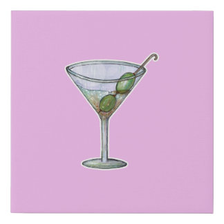 Olive Martini Faux Canvas Print