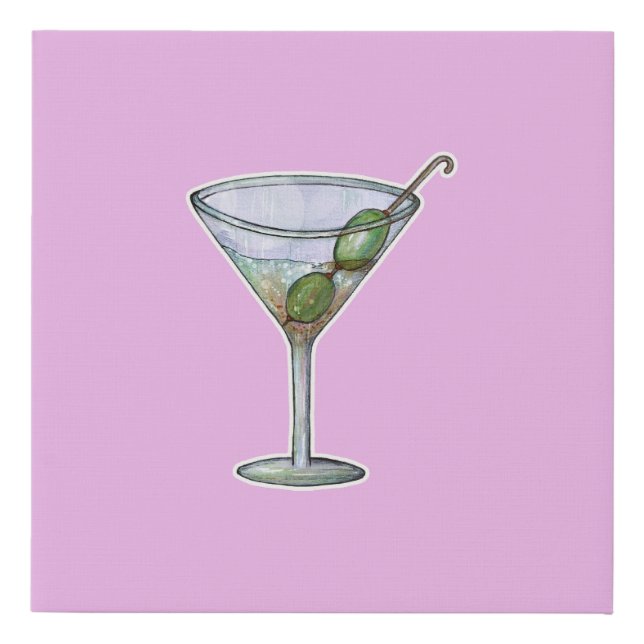 Olive Martini Faux Canvas Print (Front)