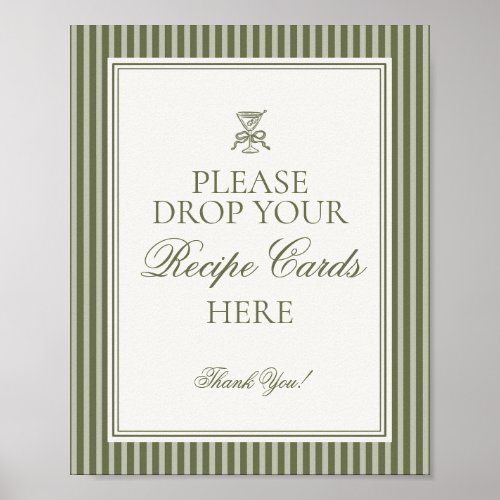 Olive Martini Green Striped Share Recipe Bridal