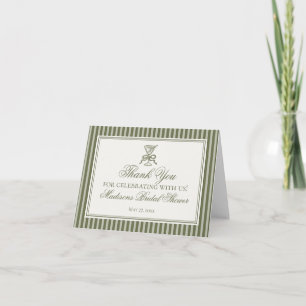 Olive Martini Old Money Striped Thank You Card