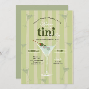 Olive Martini Theme Birthday Invitation