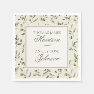 Olive Martini Tini Bit In Love Old Money Wedding Napkins