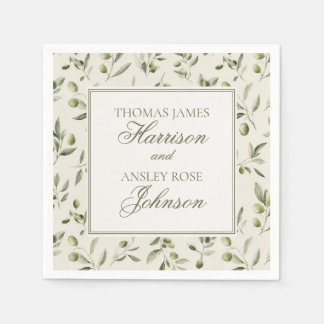 Olive Martini Tini Bit In Love Old Money Wedding Napkins