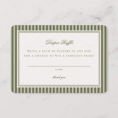 Olive Martini Tini Little One Stripe Diaper Raffle