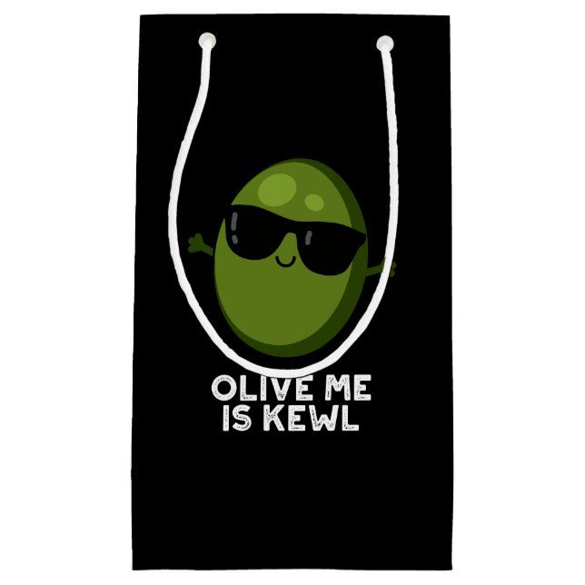 Olive Me Is Kewl Cool Olive Pun Dark BG Small Gift Bag (Front)