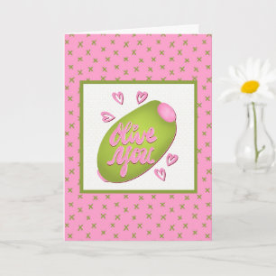 Olive Me Loves Olive You Funny Retro Love Card