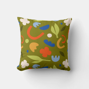 Olive Meadow Throw Pillow