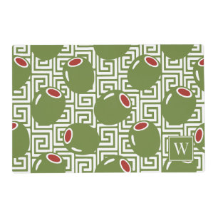 Olive Mediterranean Greek Key  Placemat