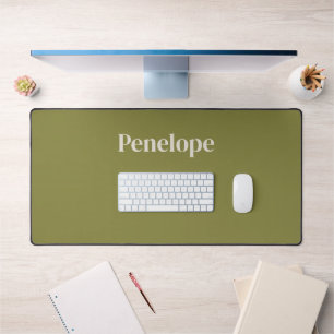 Olive Minimalist Personalized Desk Mat
