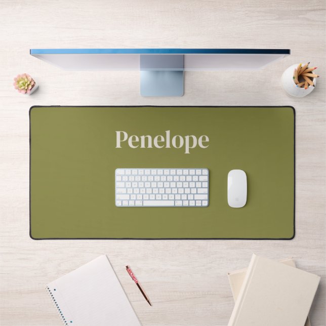 Olive Minimalist Personalized Desk Mat (Office 1)