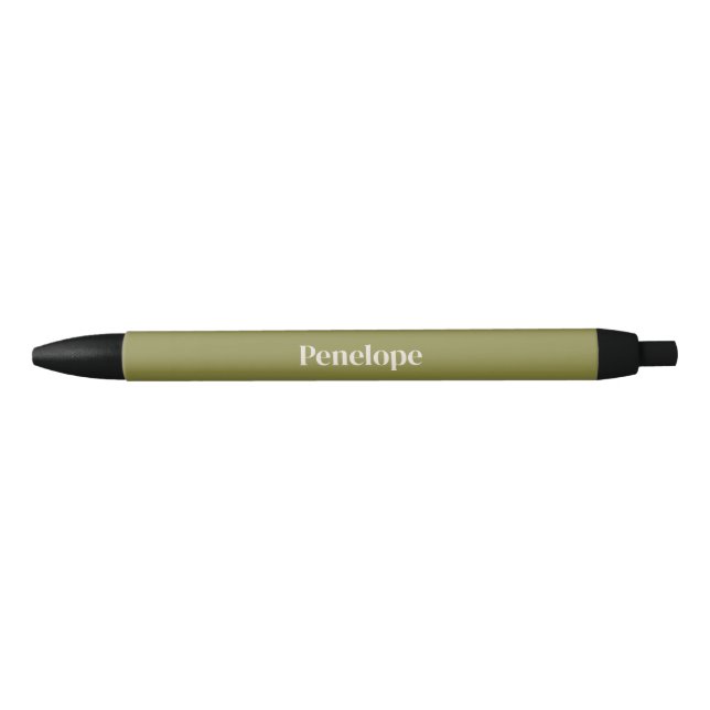 Olive Minimalist Personalized Pen (Front)