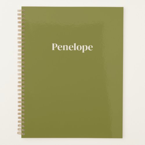 Olive Minimalist Personalized Planner