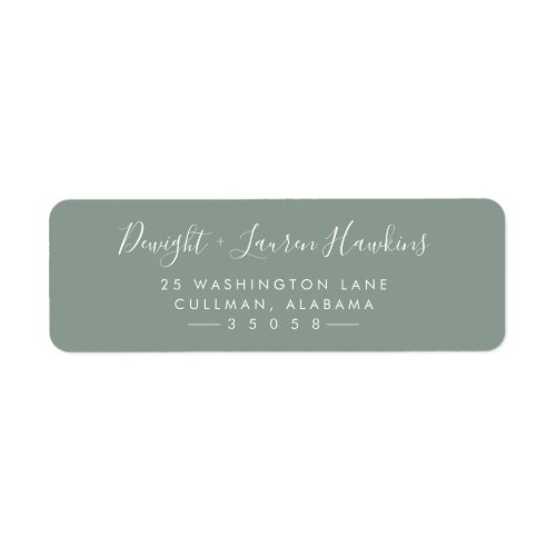 Olive Modern Return Address Label