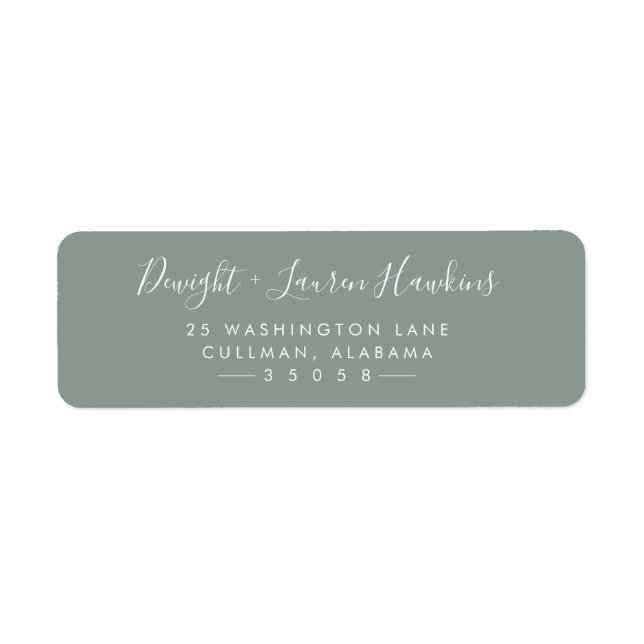 Olive Modern Return Address Label (Front)