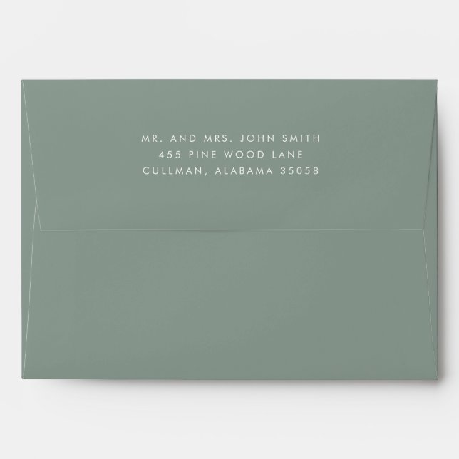 Olive Modern Return Address on Back Flap Envelope (Back (Top Flap))