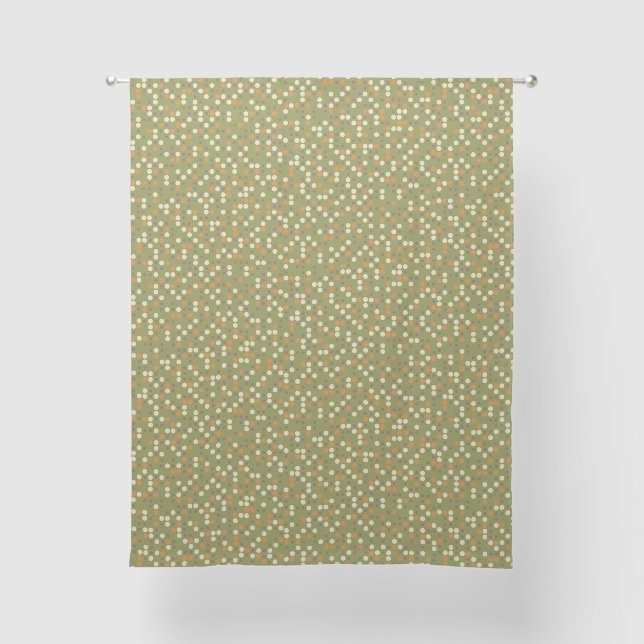 Olive Multi Polka Dot Sheer Curtains (Front)