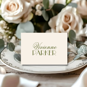 Olive Name Old Money Quiet Wedding Place Card