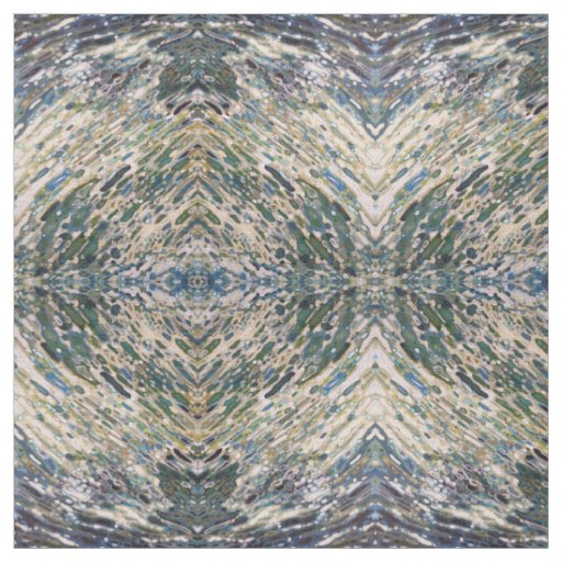 Olive Navy and Cream Fabric Ikat Boho Fabric