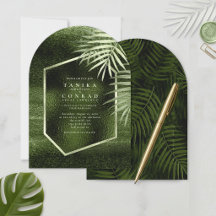 Olive Oasis Abstract Foil Palm Leaf Arch ID1324