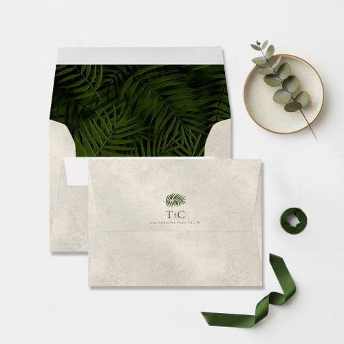 Olive Oasis Palm Leaf Pattern Stone ID1324 Envelope