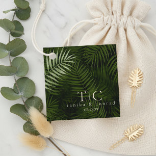 Olive Oasis Palm Leaves Pattern ID1324 Favor Tags