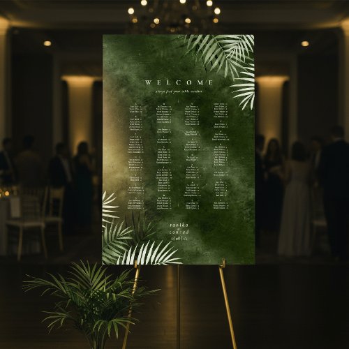Olive Oasis Palm Leaves Seating Chart ID1324 Foam Board