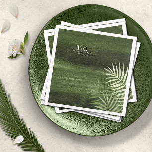 Olive Oasis Palm Leaves Wedding ID1324 Paper Dinner Napkins