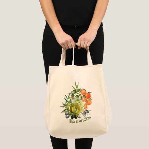 Olive oil and Orange Tote Bag