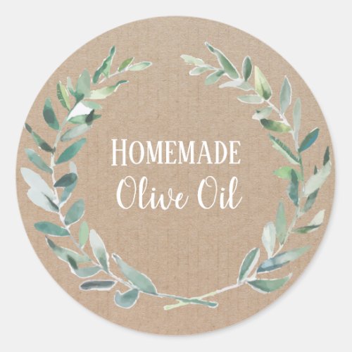 Olive Oil Bottle Rustic Vintage Wreath Craft Label