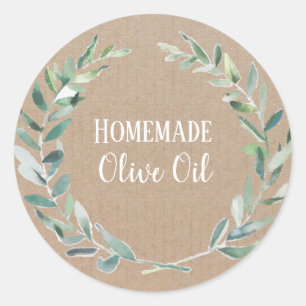 Olive Oil Bottle Rustic Vintage Wreath Craft Label