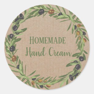 Olive Oil Bottle Rustic Vintage Wreath Craft Label